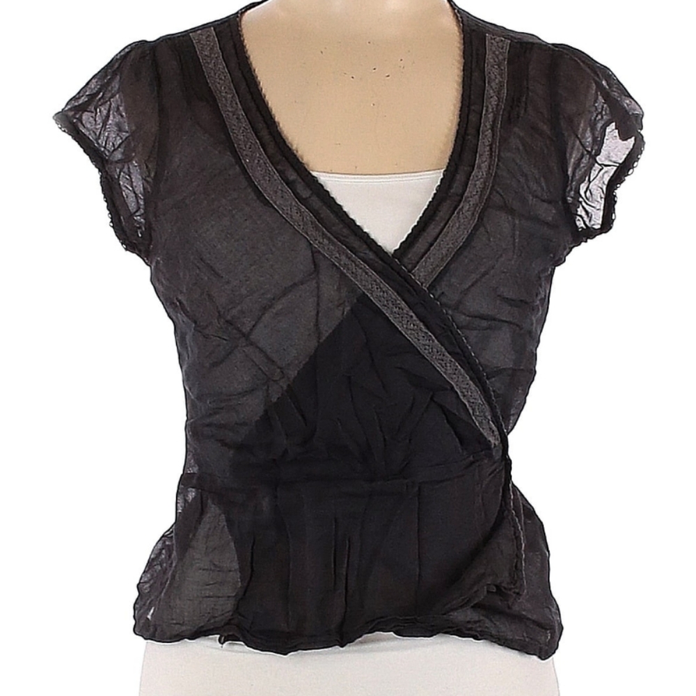 FP short sleeve wrap blouse